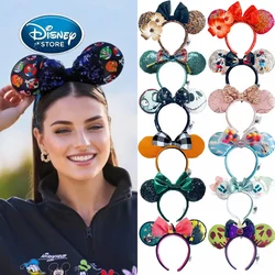 Disney Ear Headband For Women Disneyland Mickey Headband Adult/Child Plush Sequin Cosplay Girls Accessories Birthday Gifts