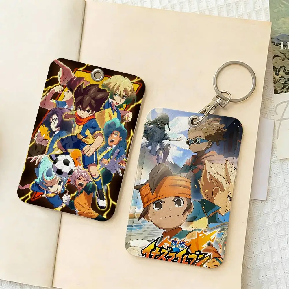 Inazuma Eleven Anime Rectangle Keychain Card Holder, Badge Credit Card Holder, Student ID Card Holder, Bus Cards Cover