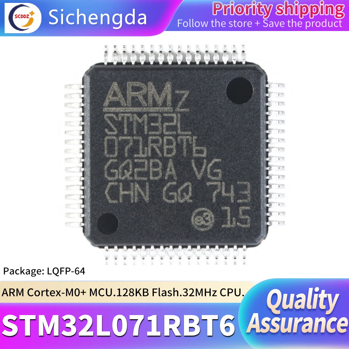 Original genuine STM32L071RBT6 LQFP-64 ARM Cortex-M0+32-bit microcontroller