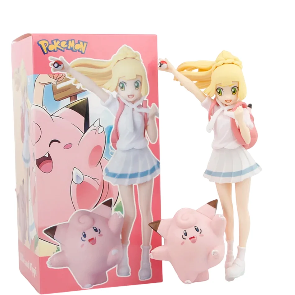 

Pokemon Lillie with Clefairy Anime Action Figure Toys 19CM