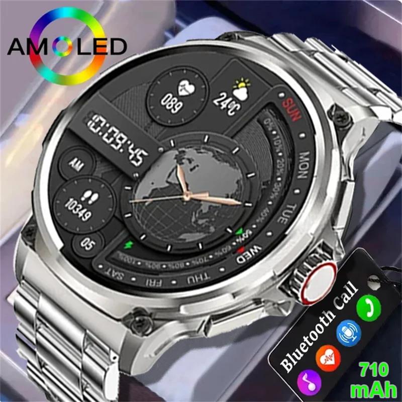 Men Smart Watch Military Healthy Monitor AI Voice Bluetooth Call Fitness Waterproof Sports Smartwatch for IOS Android Phone 2024