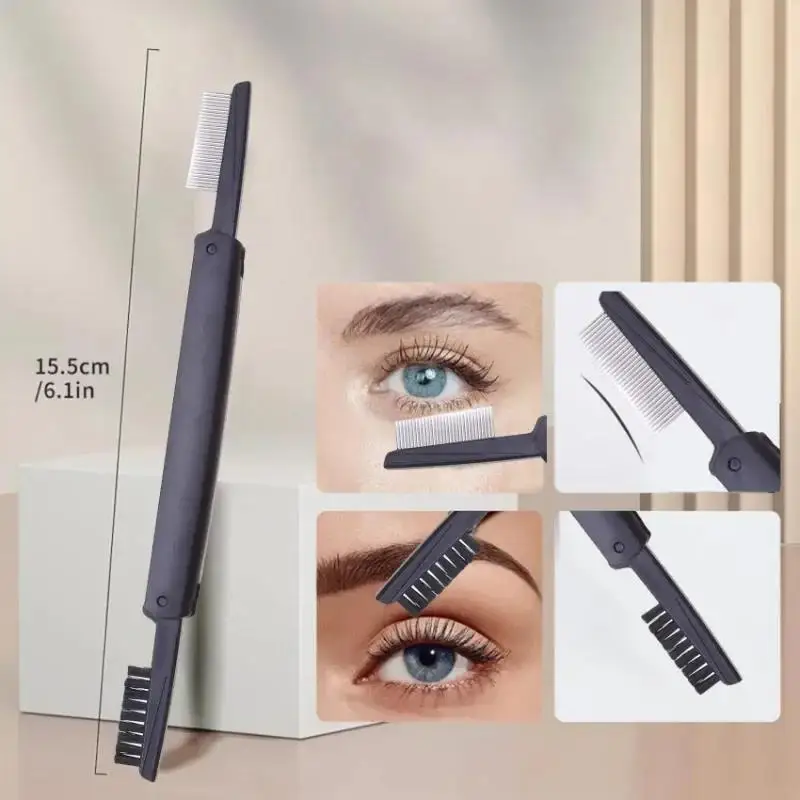 Makeup Brush Eyebrow Comb Steel Needle Portable Eyelash Stainless Grooming Durable Separator Practical