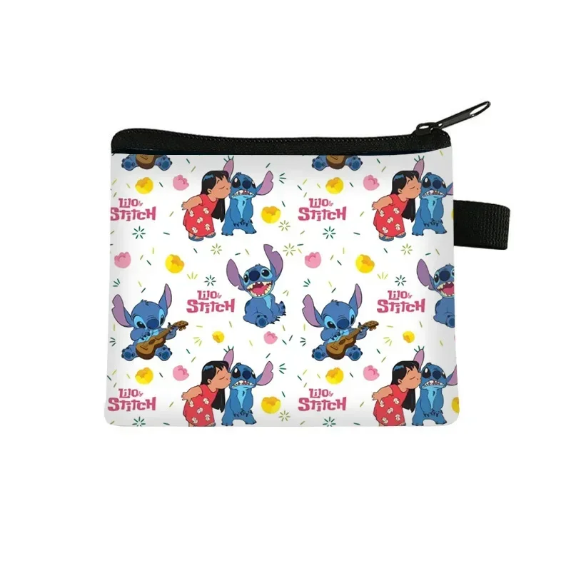 Kawaii Disney portfel Stitch dziecięcy moneta do przechowywania kluczy kobiety Anime torba kreskówki kreskówki zamek śliczna torba pojemność torebka