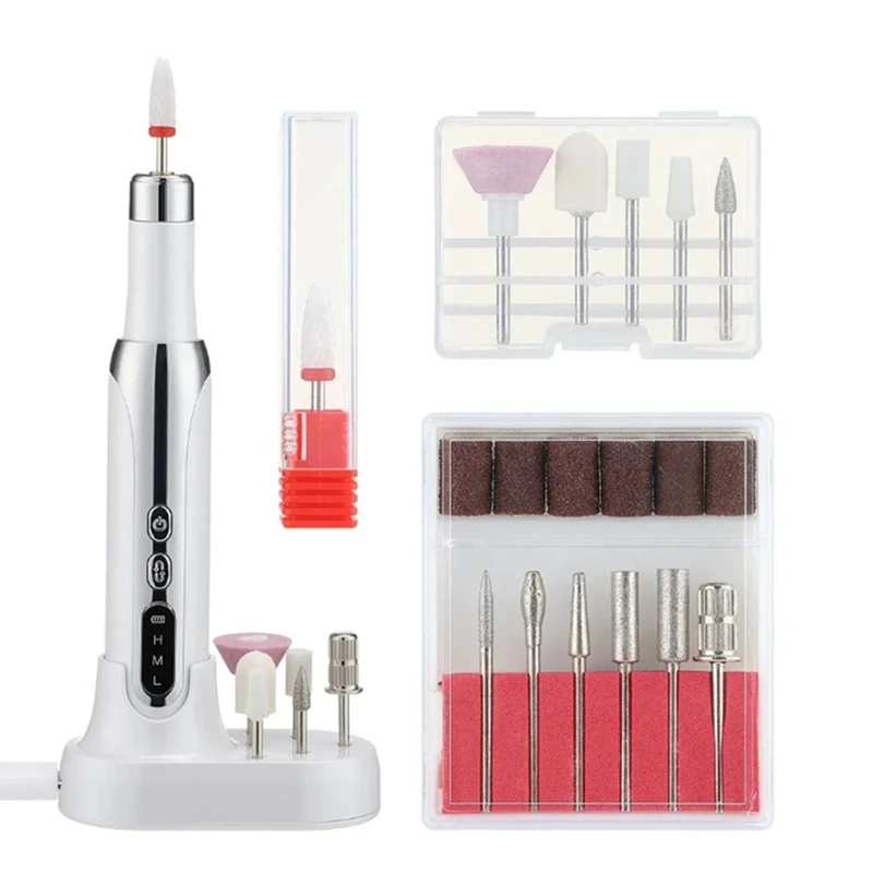 Abae-conjunto de broca elétrica para unhas, apontador de equipamentos de reparo de unhas, ferramenta profissional de moagem de unhas removedor de unhas moedor de unhas