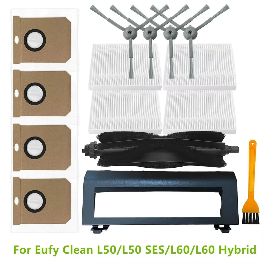 

For Eufy Clean L50/L50 SES/L60/L60 Hybrid Hepa Filter Dust Bags Main Brush Cover Side Brushes Robot Vacuum Cleaner Parts