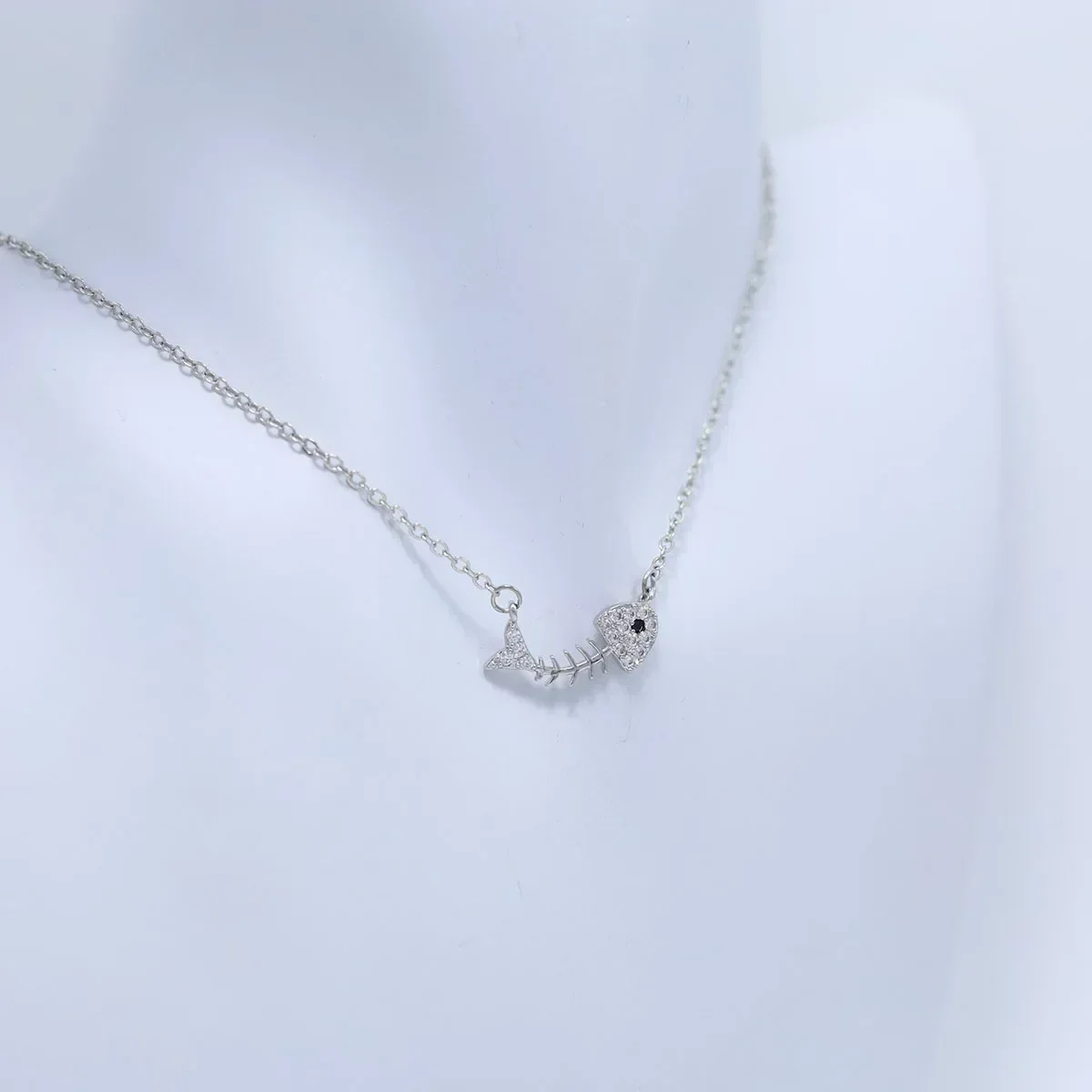 Very Tiny Delicate and Dainty Sterling Silver Ichthus Christian Fish Symbol Necklace, Christmas Baptism or Easter Gift Necklace