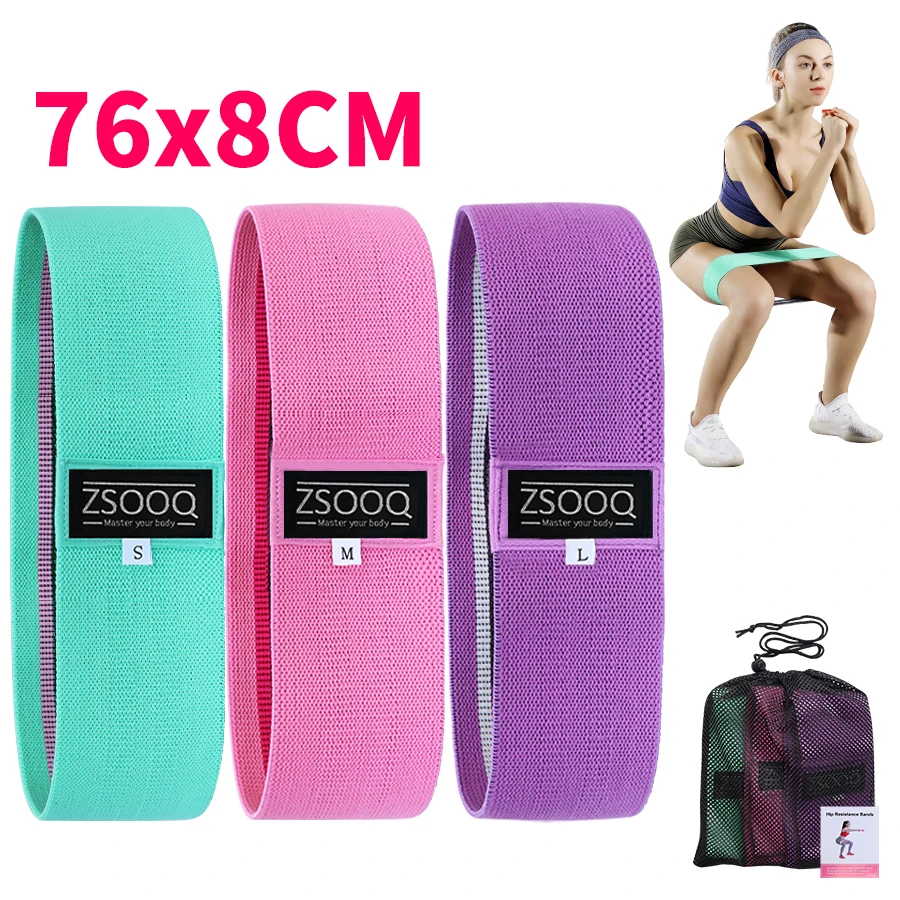 Non-slip Fabric Resistance Bands Hip Booty Yoga band glute workout trainer thick bands Stretch Fitness Strips Loops Equipment