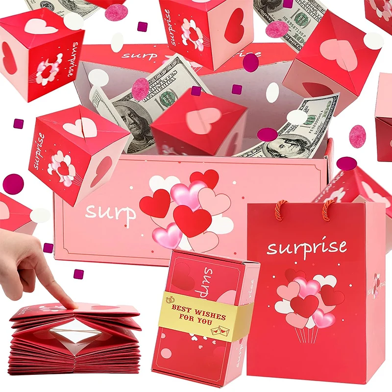 Surprise Box Gift Box Surprise Bounce Box Cash Explosion Gift Box Diy Folding Paper Box Birthday Anniversary Valentine Proposal