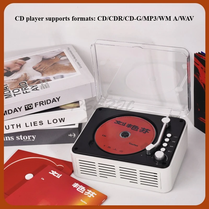 Retro Multifunctional CD Player Home Bluetooth Speaker 360 ° Spatial Sound Effect Radio Album CD Player view 6