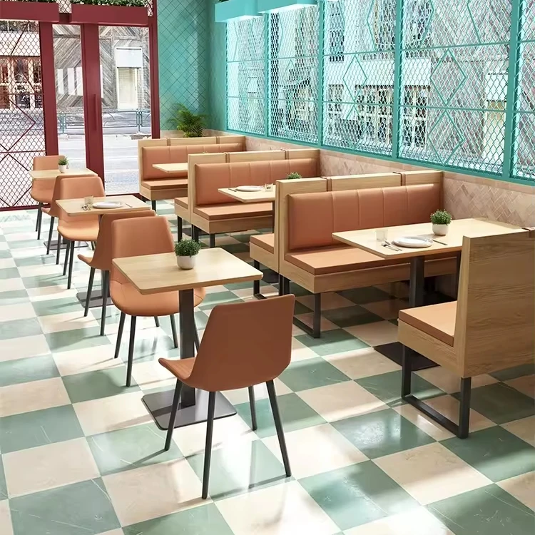 Restaurant Booth PU Leather Multiple Color Modern Commercial Use Sofa Bench Booth used Restaurant Furniture With High Back