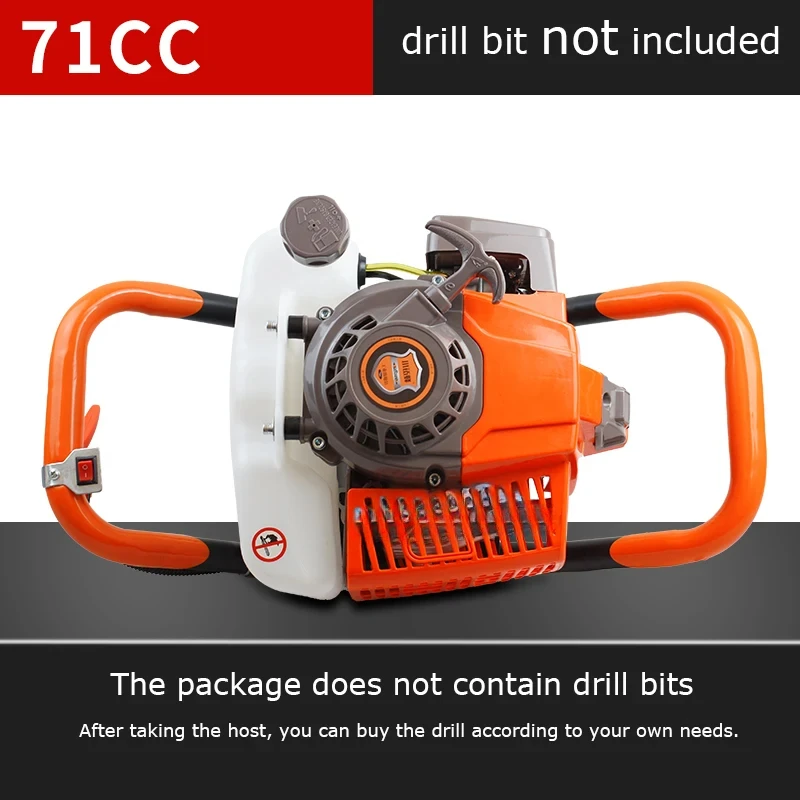 Engine Drilling Machine 52CC/68CC/71CC 3.2KW High Power Four-stroke Excavation Ground Hole Pile Driver Gasoline