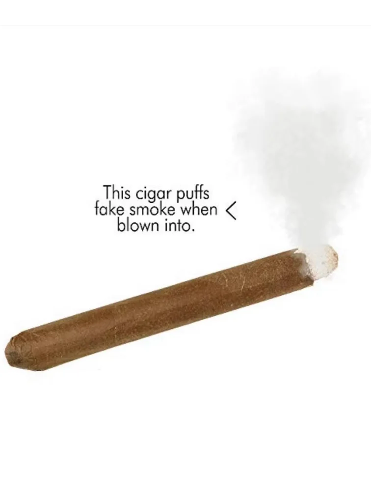 CLESEN Fake Puff Cigar -Blow Fake SmokeIt even spits out fake cigar& Prank Realistic Cigar Props for Film,TV, Halloween