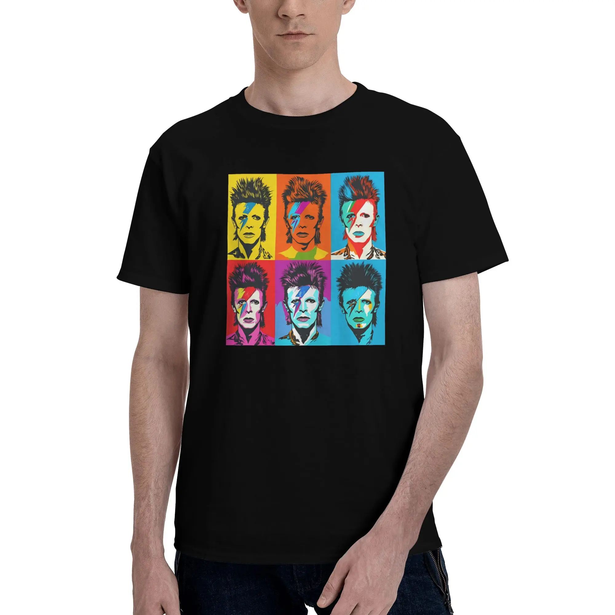 1 Piece Many Graphic 100% Cotton T-Shirt Aladdin Sane Tops Tees For Men
