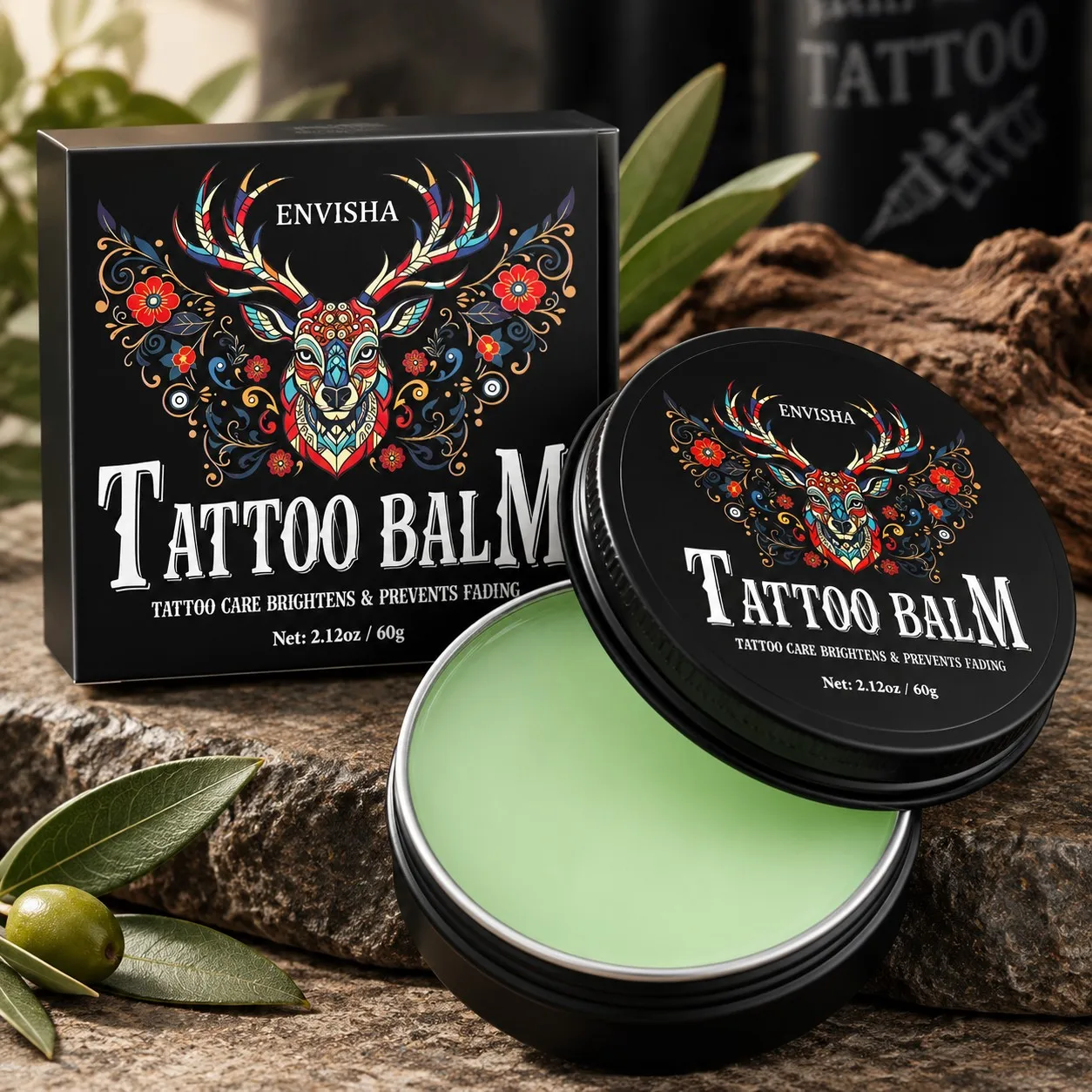 60g Tattoo Skin Body Care Balm Deeply Moisturizing Nourishing After Tattooing Brightens Lasting Color Fixation Non-irritating