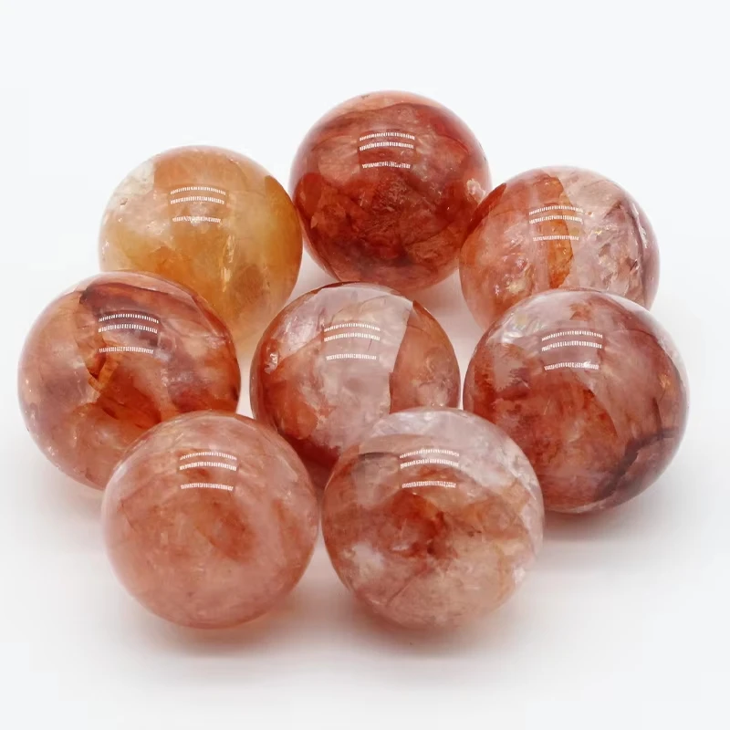 20-30mm Red Fire QUARTZ Hematoid Crystal Polished sphere Ball Healing