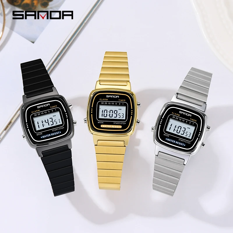 SANDA Women Golden Classic Quartz Watch Fashion Female Elegant Clock Luxury Gift Watches Casual Ladies Waterproof Wristwatch