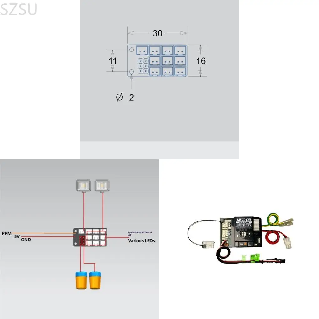 

SZSU 4 In 1 Light Control Board PH2.0 Expansion For Truck Turn Programming