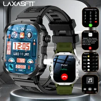 LAXASFIT 2025 nuevo reloj inteligente militar hombres deportes al aire libre rastreador de Fitness monitoreo de salud 2,01 pulgadas llamadas Bluetooth Smartwatch