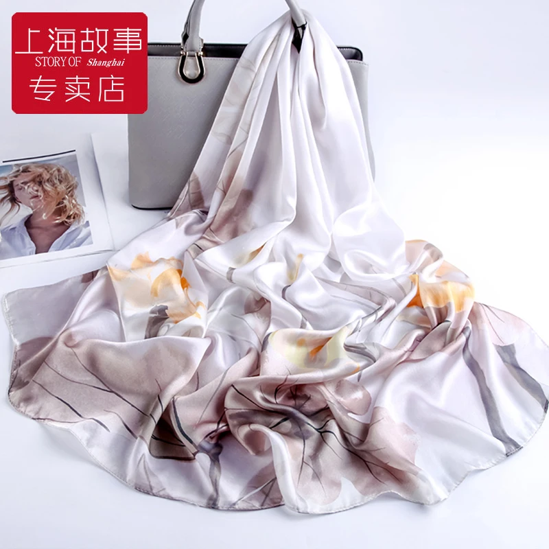 Shanghai Story Silk Scarf Women's 2025 New Hangzhou Silk Mulberry Silk Scarf Mom Gift Box Spring Thin