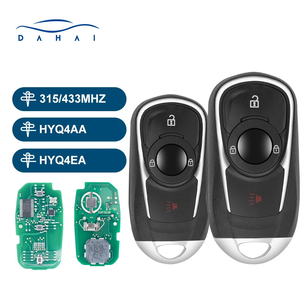 dahai 3 button Smart Key Promixity 315/433MHz ID46 Remote for Buick Envision LaCrosse 2017 2018 2019 ENCORE HYQ4AA /HYQ4EA Keyle