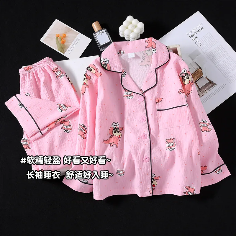 Kawaii 2 قطعة مرحبا كيتي كورومي سينامورول بيجامات أطفال مجموعة أنيمي الوالدين والطفل موضة فضفاضة طويلة الأكمام الكرتون Homewear