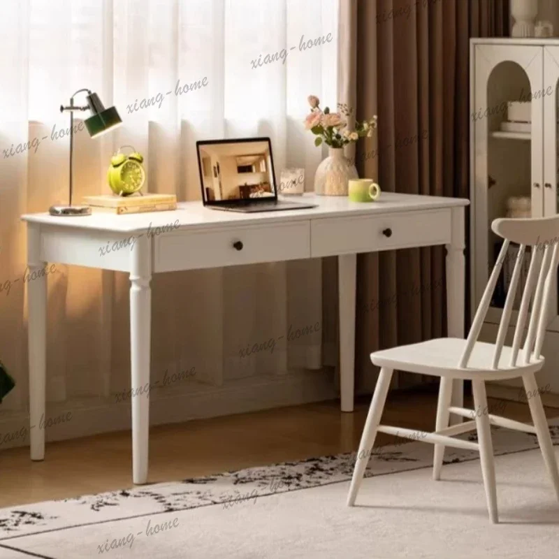 LD Cream Style Office Desks Wooden Modern Vanity New Style Villa Office Desks Advanced Balcony Furniture Schreibtisch