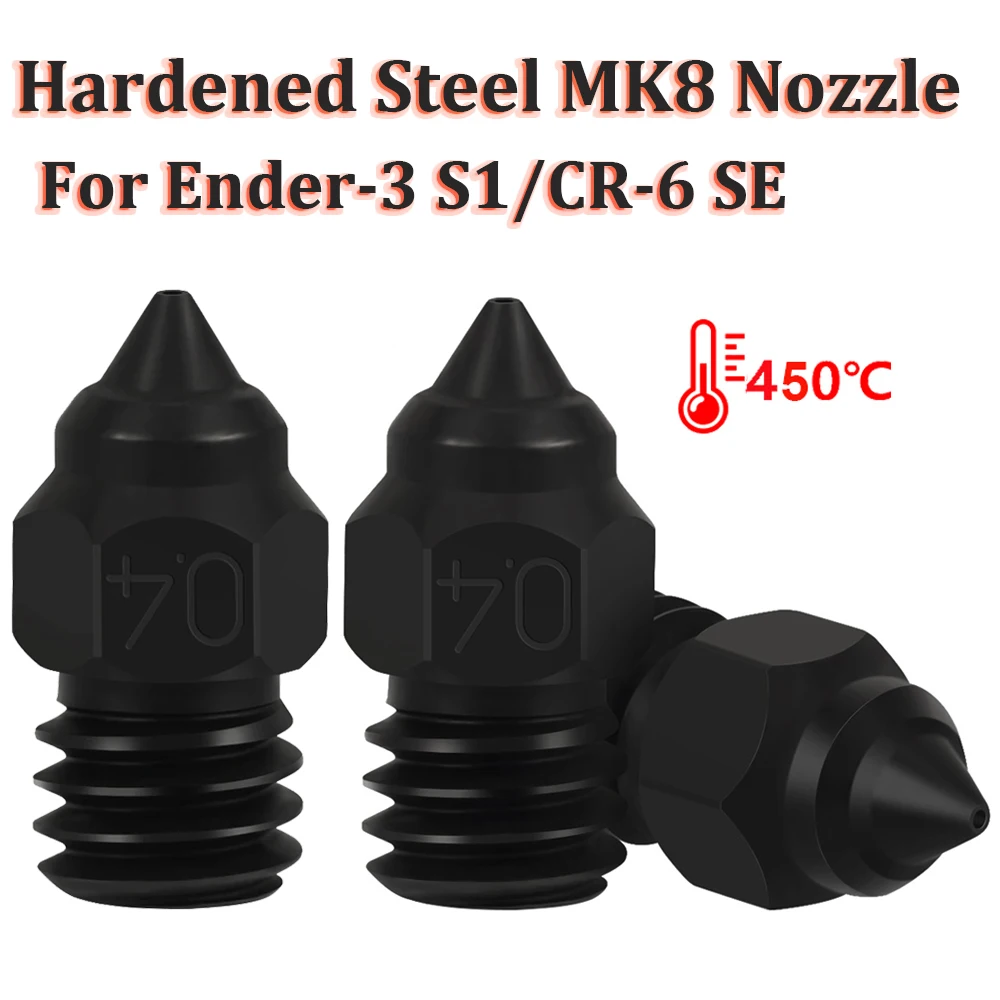 

2 шт. Ender-3 S1 CR6 SE MK8 сопла из жесткой стали для CR-6 SE Ender 3 V2 Neo Ender 3 S1 Pro CR10 Ender 5 часть 3D-принтера