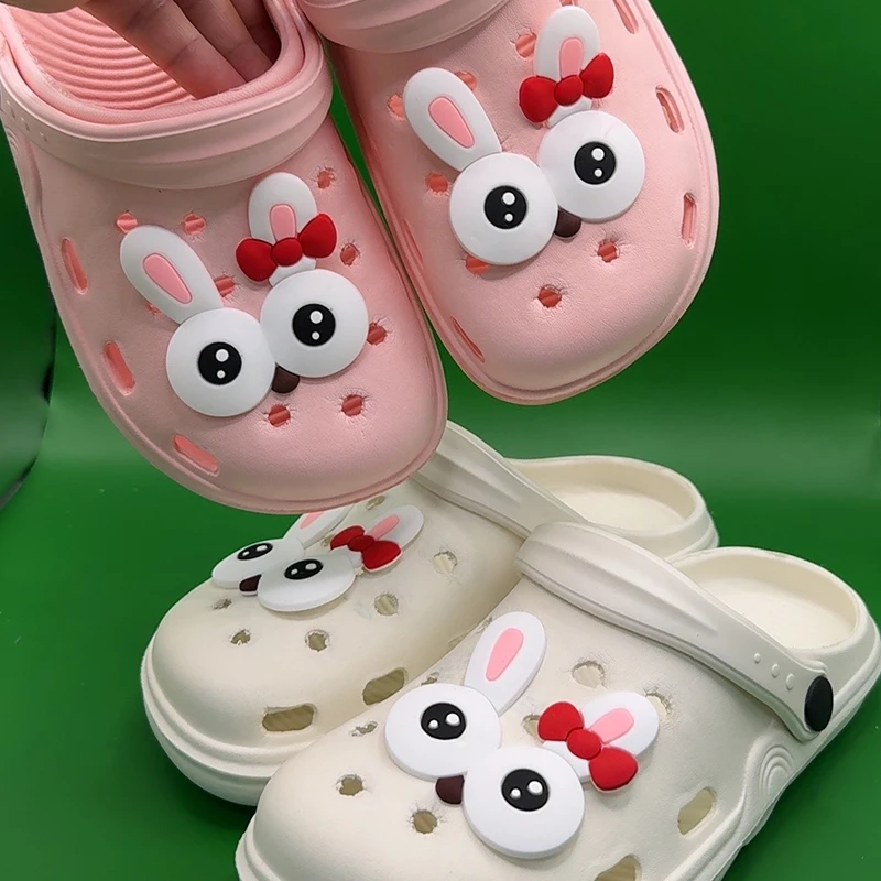 DIY 3D милые Мультяшные большие глаза обувные талисманы Сабо Сланцы Сандалии садовая обувь украшения Шарм Набор аксессуары подарок для детей