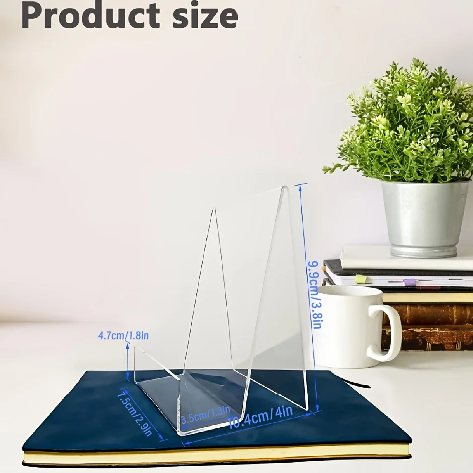 11pcs Acrylic Book Display Stand, Clear Easel Tablet Holder, for Books, Pictures, CDs, Artworks, Free Black Cat Stickers