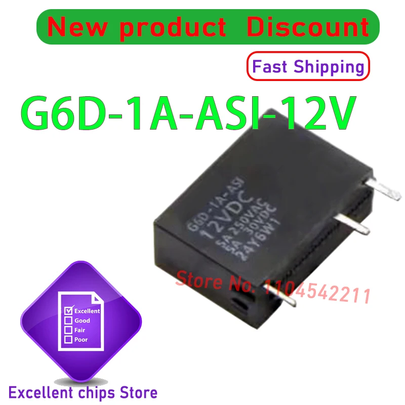 G6D-1A-ASI-24VDC 、G6D-1A-ASI-12VDC 、G6D-1A-ASI-5VDC DIP-4 New Original Small Power Relay G6D-1A-ASI 5-10PCS/Lot