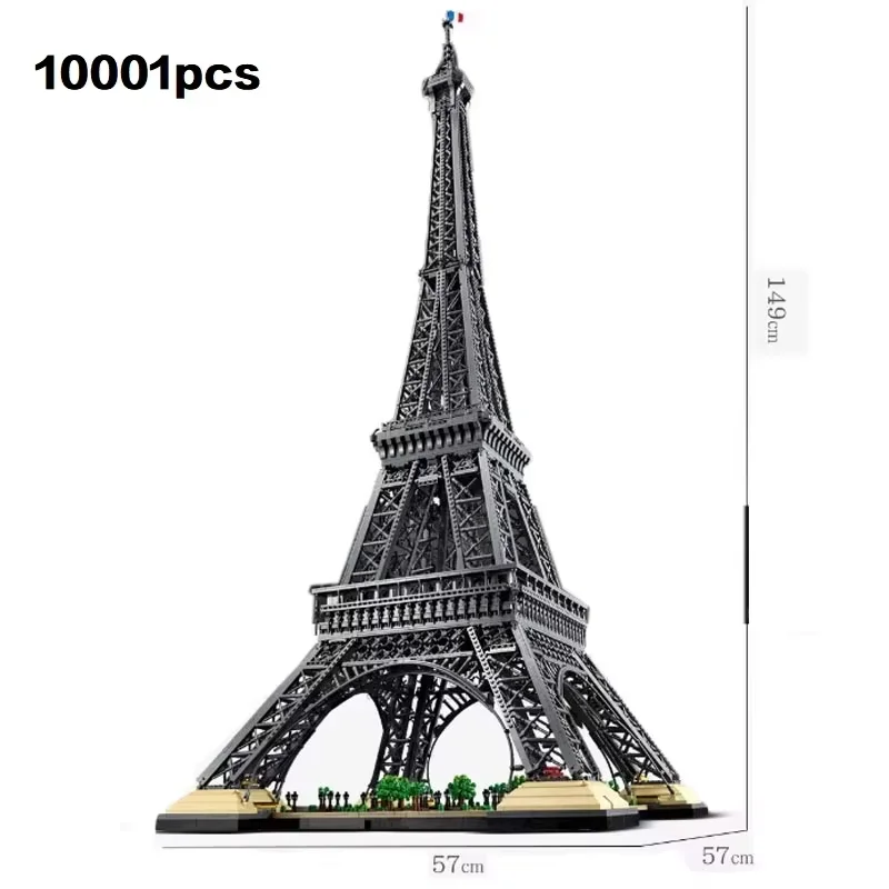 

DIY 10001pcs world-famous building Eiffel Tower giant model decoration assembling building blocks, children's gift