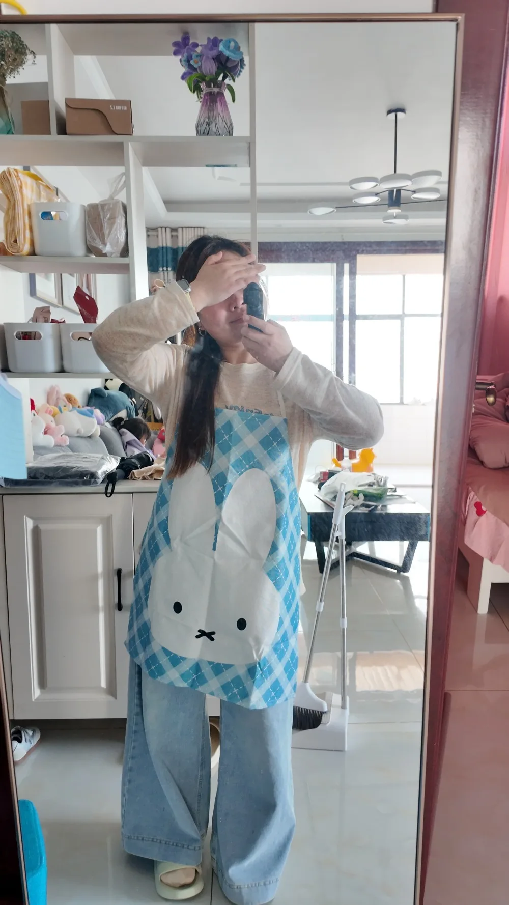 Miffy Kawaii Waterproof Fabric Apron for Adult Kitchen Household Baking and Oil Pollution Prevention Cute Gift Toy view 2