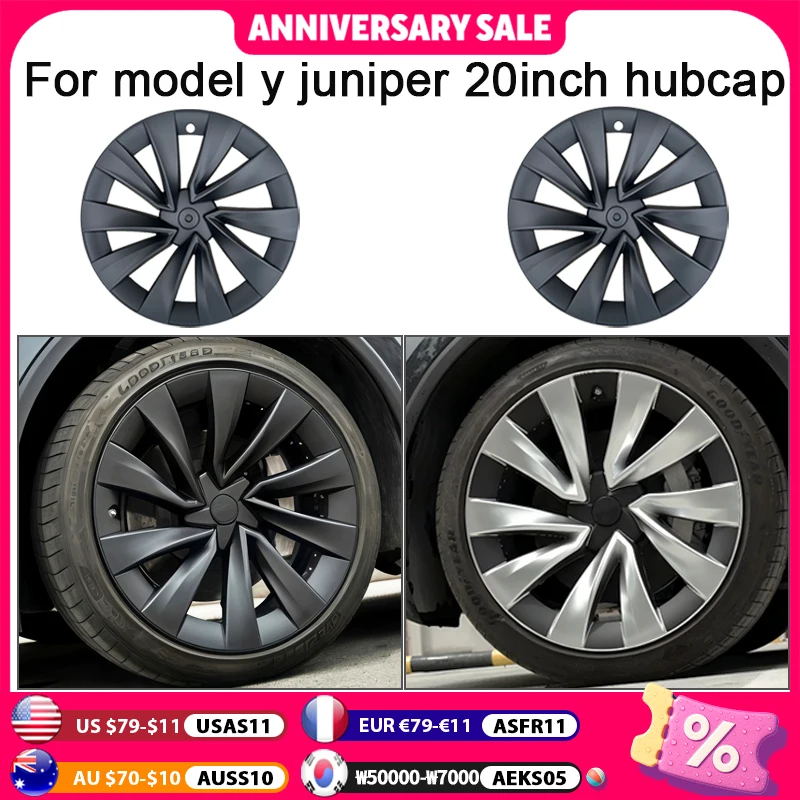 

4 шт. крышка ступицы 20 дюймов для Tesla Model Y Juniper 2025, сменная крышка колеса Helix 2,0, полный обод, автомобильные аксессуары, крышка колеса