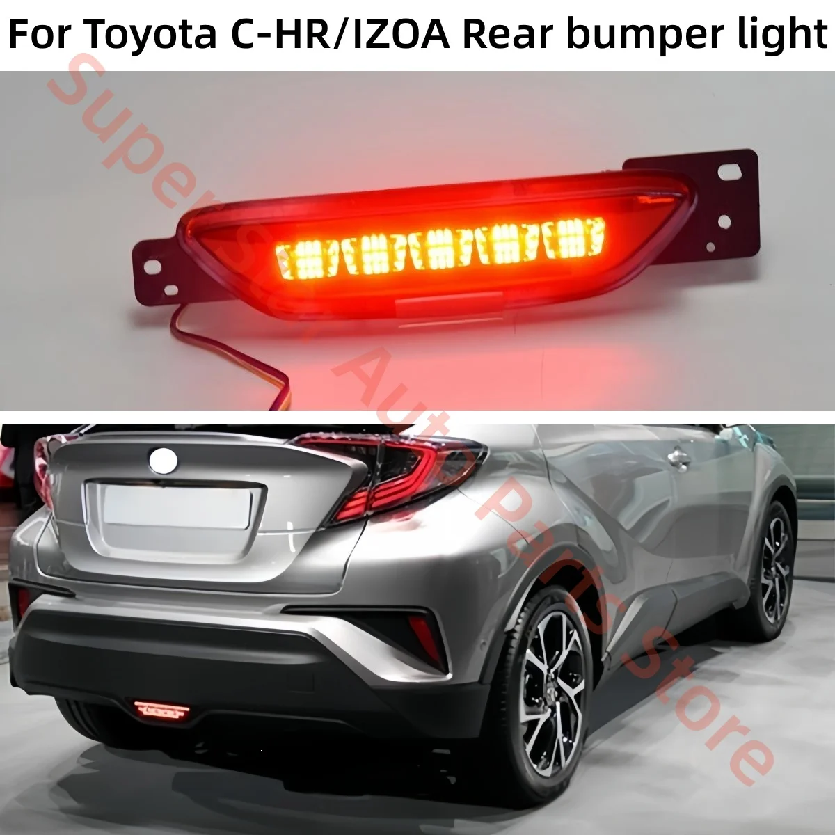 Fit for Toyota C-HR/IZOA Rear bumper light LED Turn signal Brake light Warning light Driving light Rear taillights Rear fog lamp
