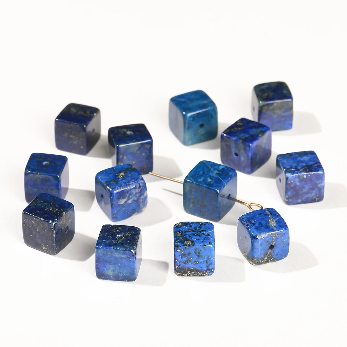 1 Pc Natural Stone Lapis Lazuli Square Bead Faceted Nuggest Ore Bead for Jewelry Making Diy Necklace Bracelet Accessory Finding