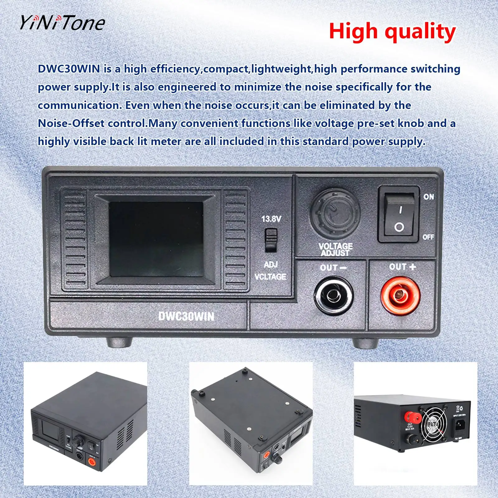 Station Relay DWC30WIN TH9800 KT7900D TYT ICOM Car Radio 30A High Efficiency Small Regulated Switching Power Supply Transceiver