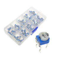 One Box 100Pcs Assortment Kit RM065 Carbon Film Horizontal Trimpot Potentiometer 10 Values Variable Resistor 500R - 1M