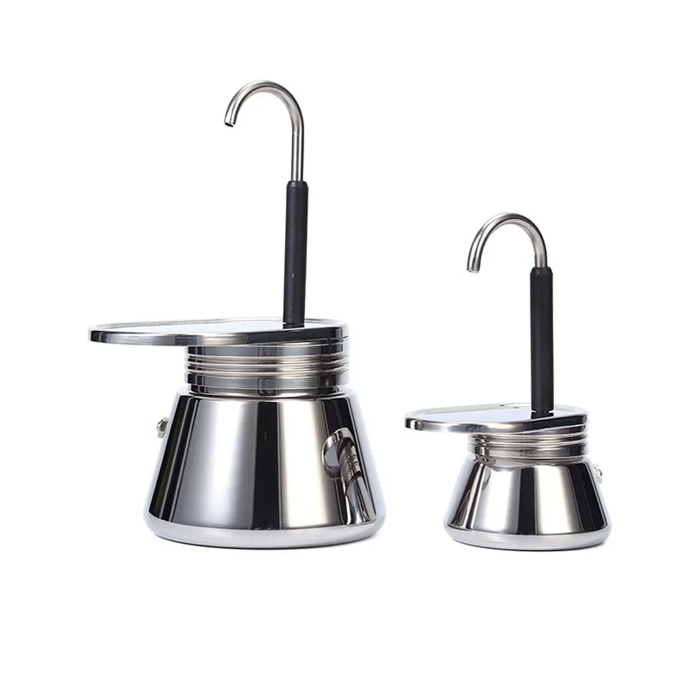 وعاء موكا إيطالي سعة 1 كوب من الفولاذ المقاوم للصدأ للاستخدام المنزلي والتخييم