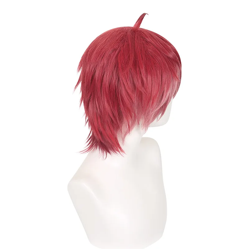 Devil Lover Reversal Yuzuru Akito COS-Perücke mit rotem und weißem Farbverlauf und flauschigem Oberteil