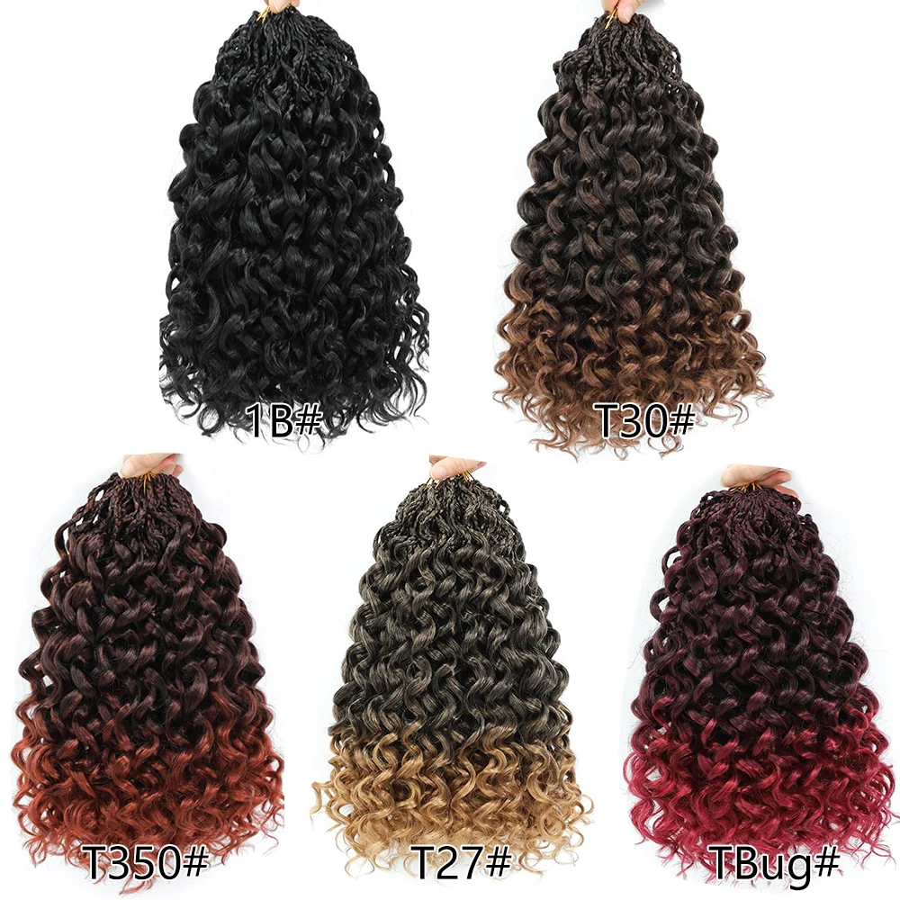 프리 루프 고고 컬 크로셰 헤어 1/6팩 합성 프리 트위스트 짧은 곱슬 크로셰 헤어 (흑인 여성용 오션 웨이브)