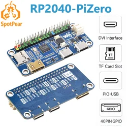 RP2040-PiZero Gebaseerd Op Raspberry Pi Rp2040 Ingebouwde Dvi-Interface Tf Kaartsleuf PIO-USB Poort 16Mb Flash-Geheugen