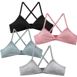 2Pcs/Set Vneck Bras For Women Push Up Bra Without Pad Sexy Lingerie Breathable Sports Bralette Wireless Seamless Underwear