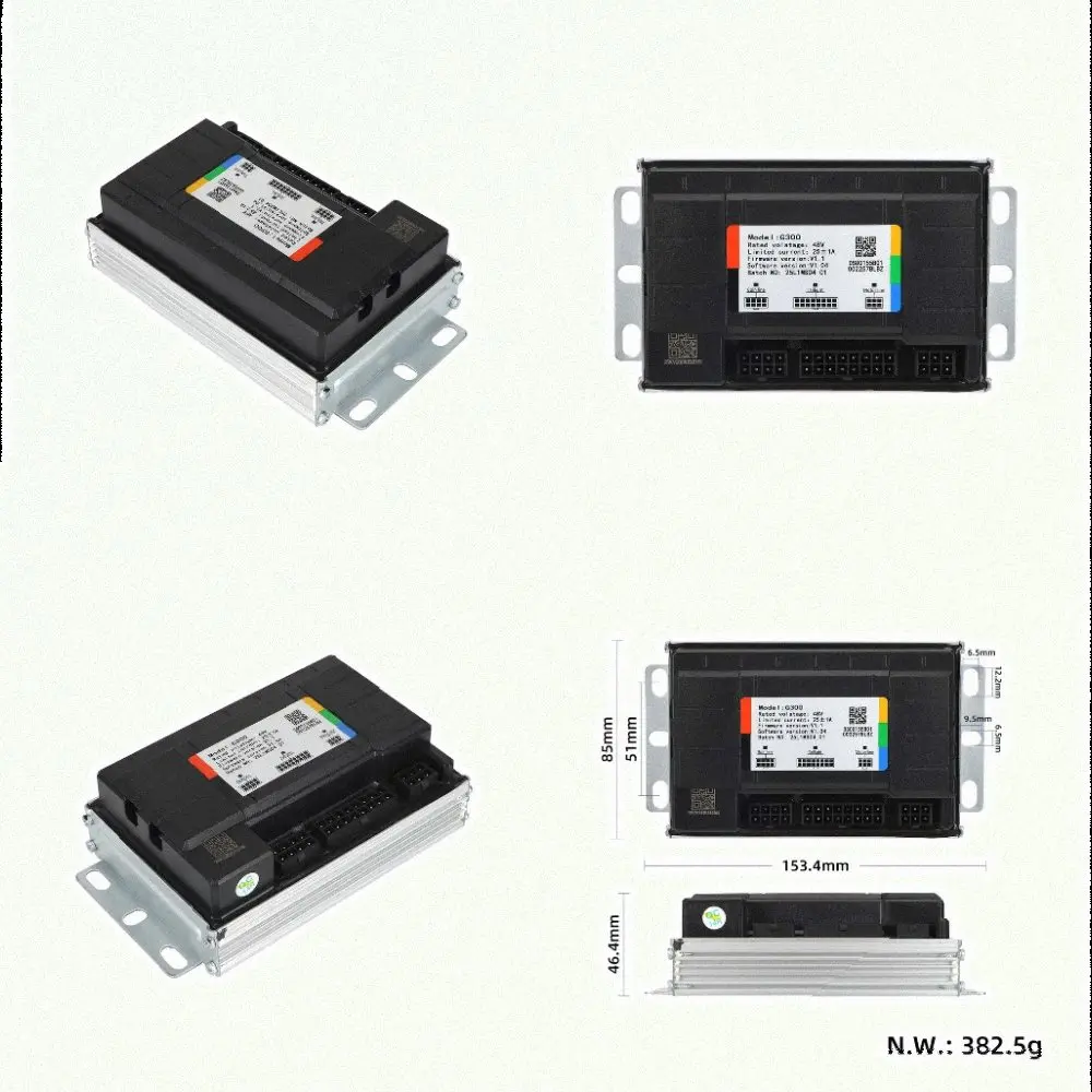 Black 48V Scooter Controller 48V Rated Voltage 25A Current Limit Firmware V1.1 Software V1.04 For Scooter Maintenance