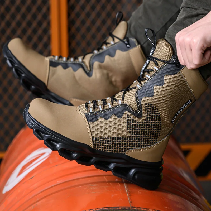 Work Hiker Boots Protection Safety Slip Resistant Anti-puncture Shoes Security Protective Steel Toe Shoes Anti-smash Men Boots