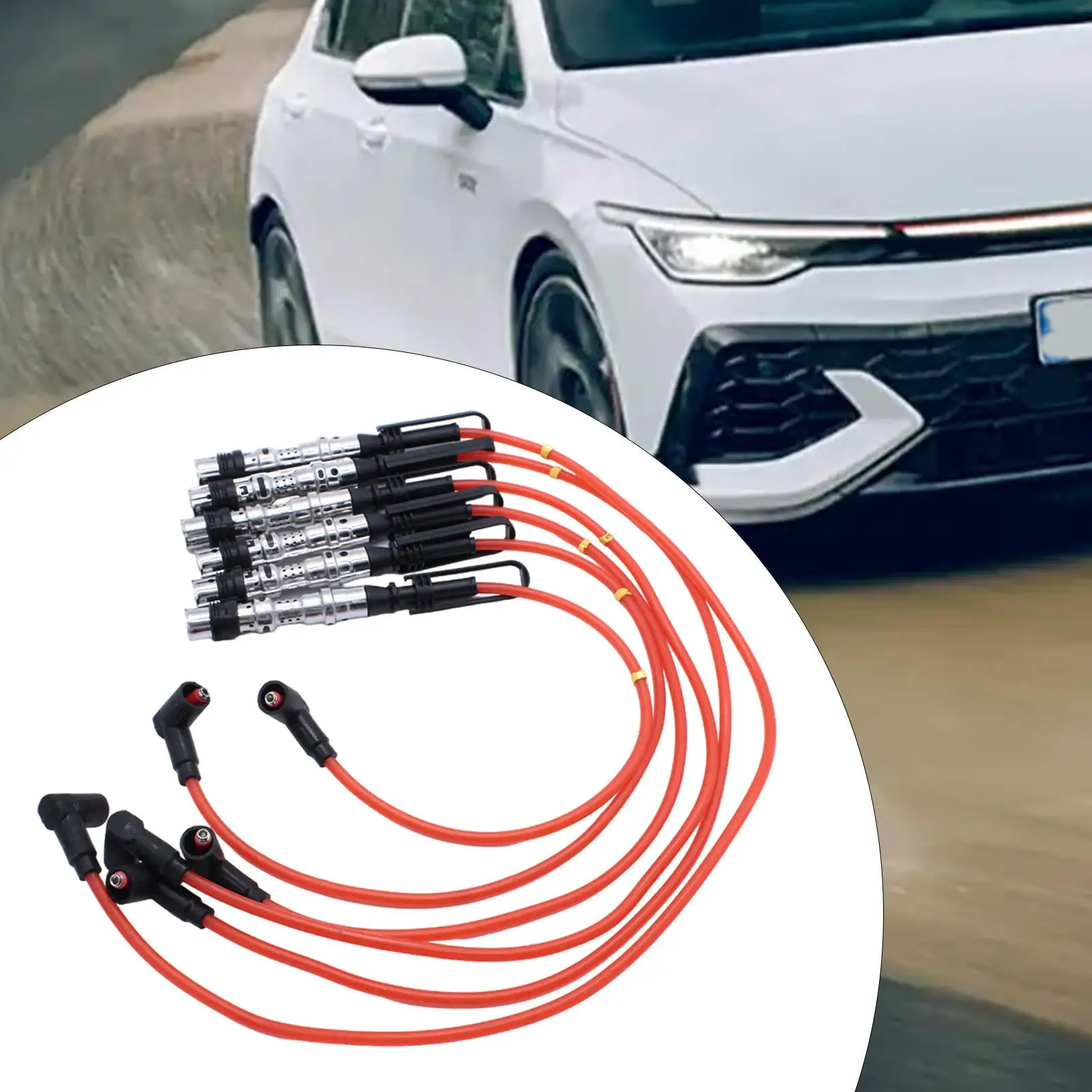 

Spark Plug Wire Set 6 Pieces Ignition Cables for VW Golf III Sharan
