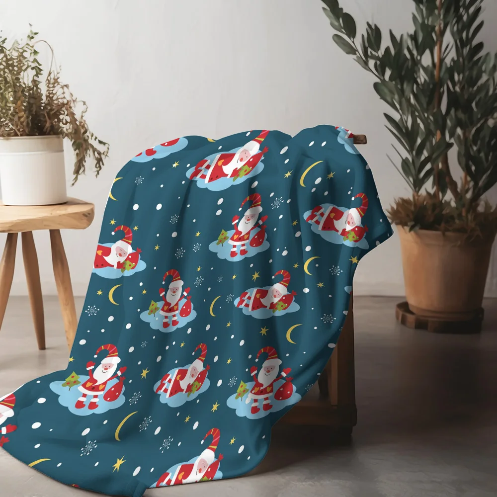 

Tu Soft Fluffy Blanket Christmas Santa Claus Throw Blanket Festive Holiday Home Decor Gift Cozy Warm Winter Bedspreads for Couch