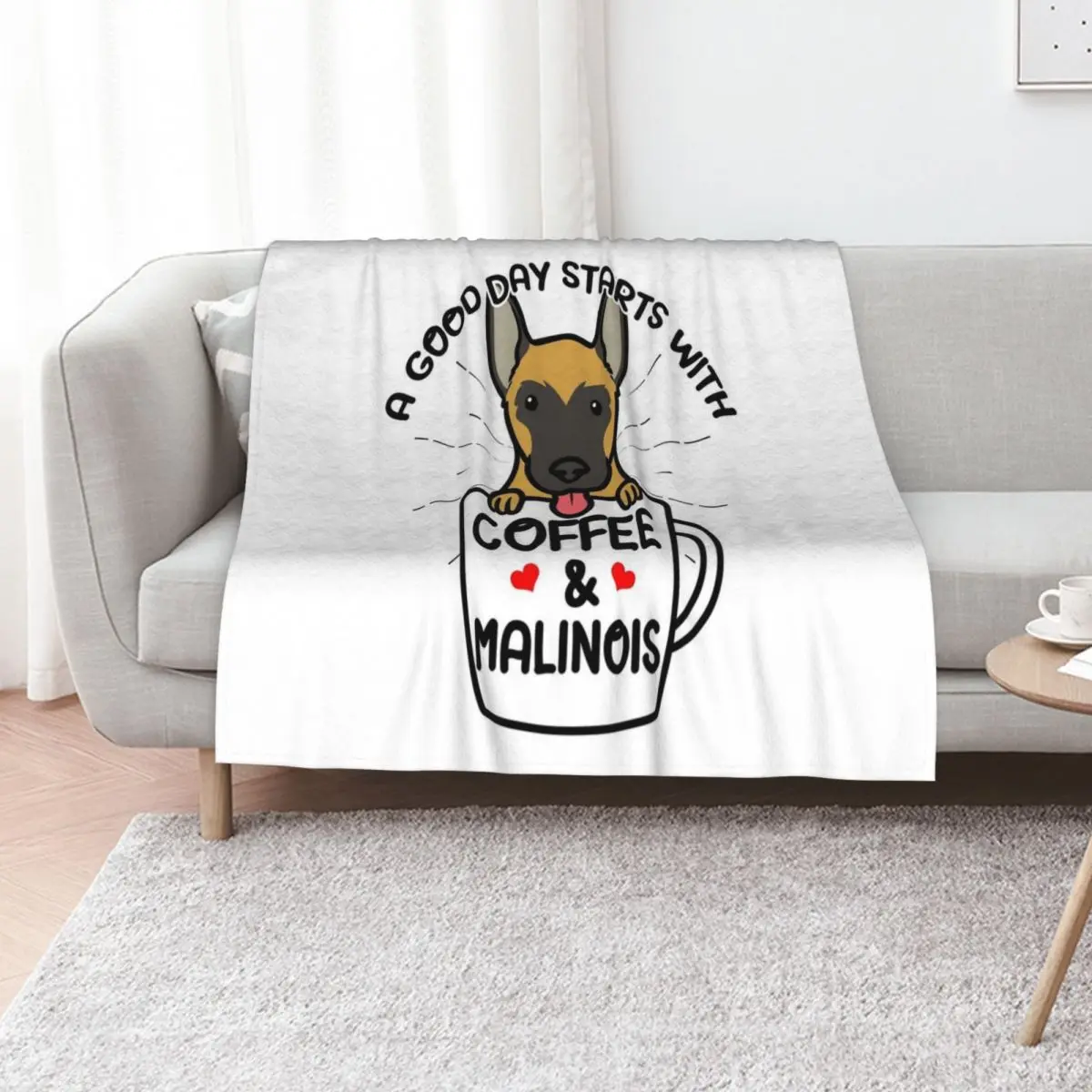 Malinois Dog Belgian Shepherd Belgian Sheepdog Throw Blanket valentine gift ideas Cute Plaid Sofas Heavy Flannel Blankets