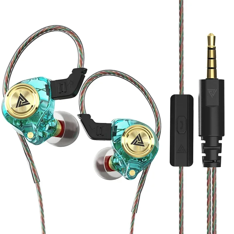 QKZ AK3 Bestand Bedrade oortelefoon met microfoon HiFi Muziekmonitor Bass-hoofdtelefoon Ruisonderdrukkende headset voor sportgaming-oordopjes