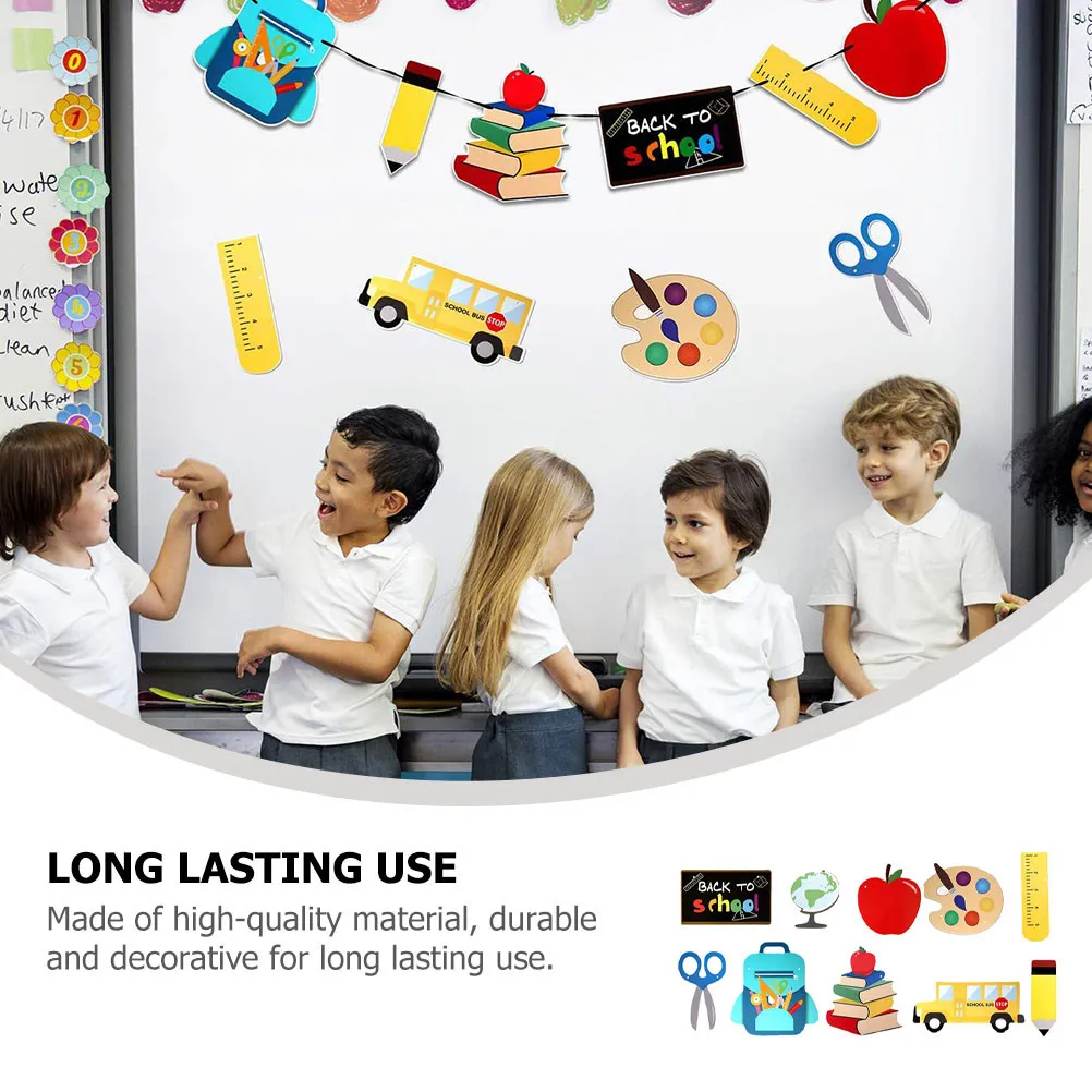 9Pcs Door Hanging Decor School Banners Back Party Decorations Classroom Wall Window Stage Ornaments