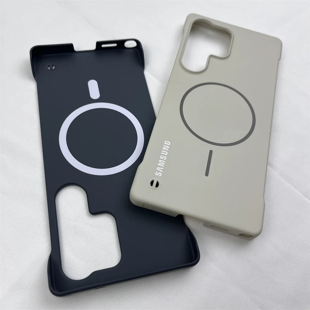 Ultra Slim Frameless Magnetic Case For Samsung Galaxy S25 Edge S24 S23 S22 Ultra Plus FE For Magsafe Wireless Charger Hard Cover - náhled 3